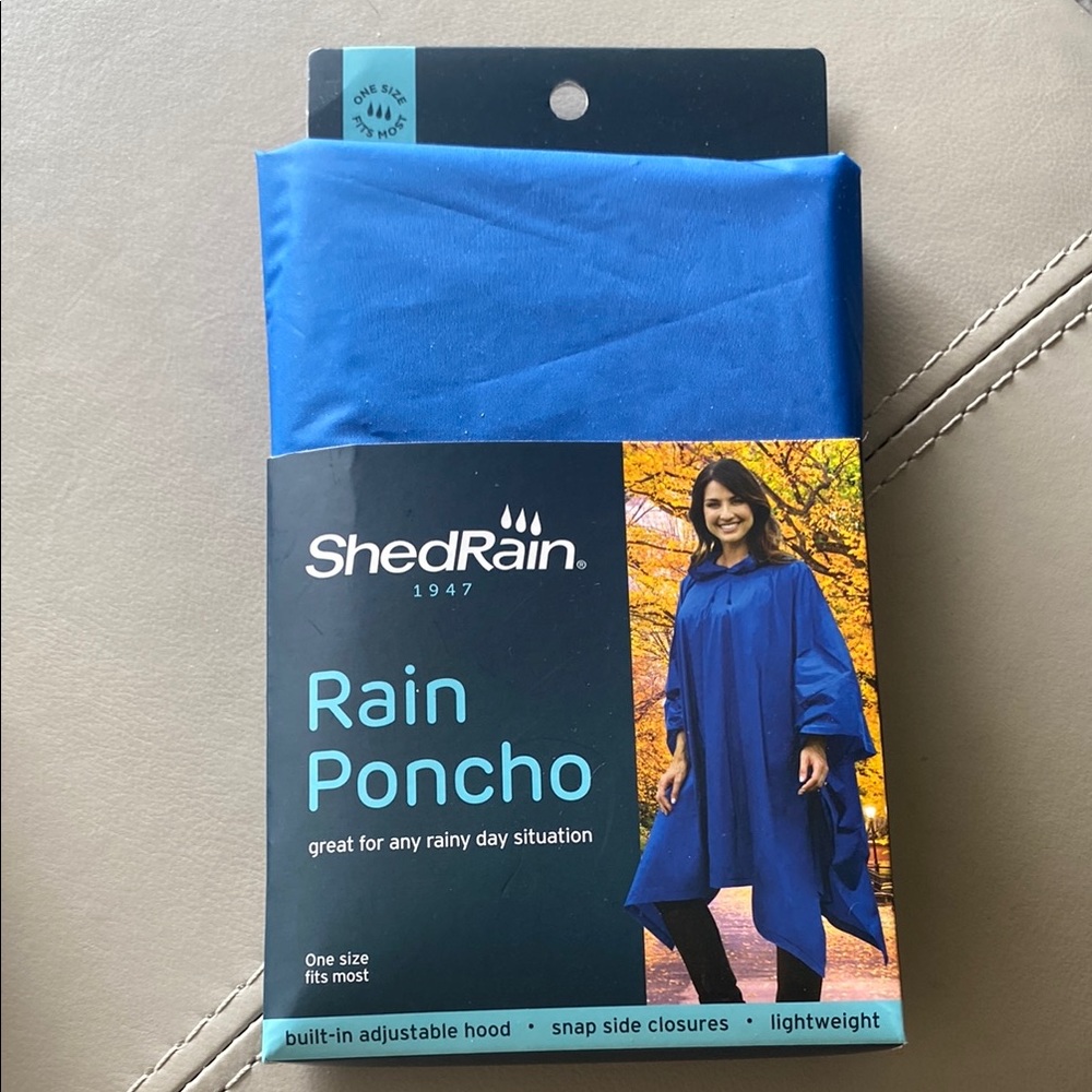 New ShedRain Blue Rain Poncho
